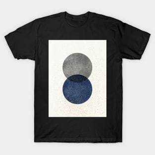 Circle Abstract - Grey Navy Blue Texture T-Shirt